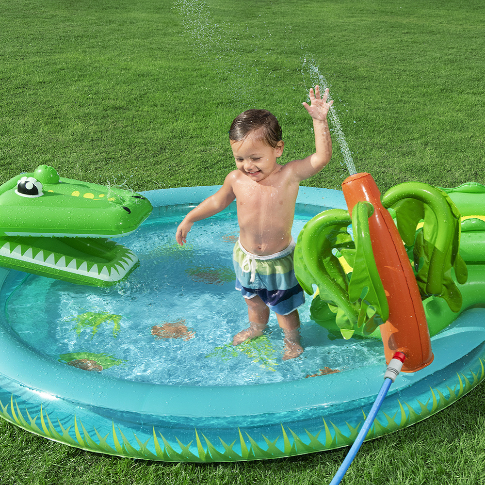 Piscina Infantil Playground Crocodilo 210L Bestway com Bomba Manual