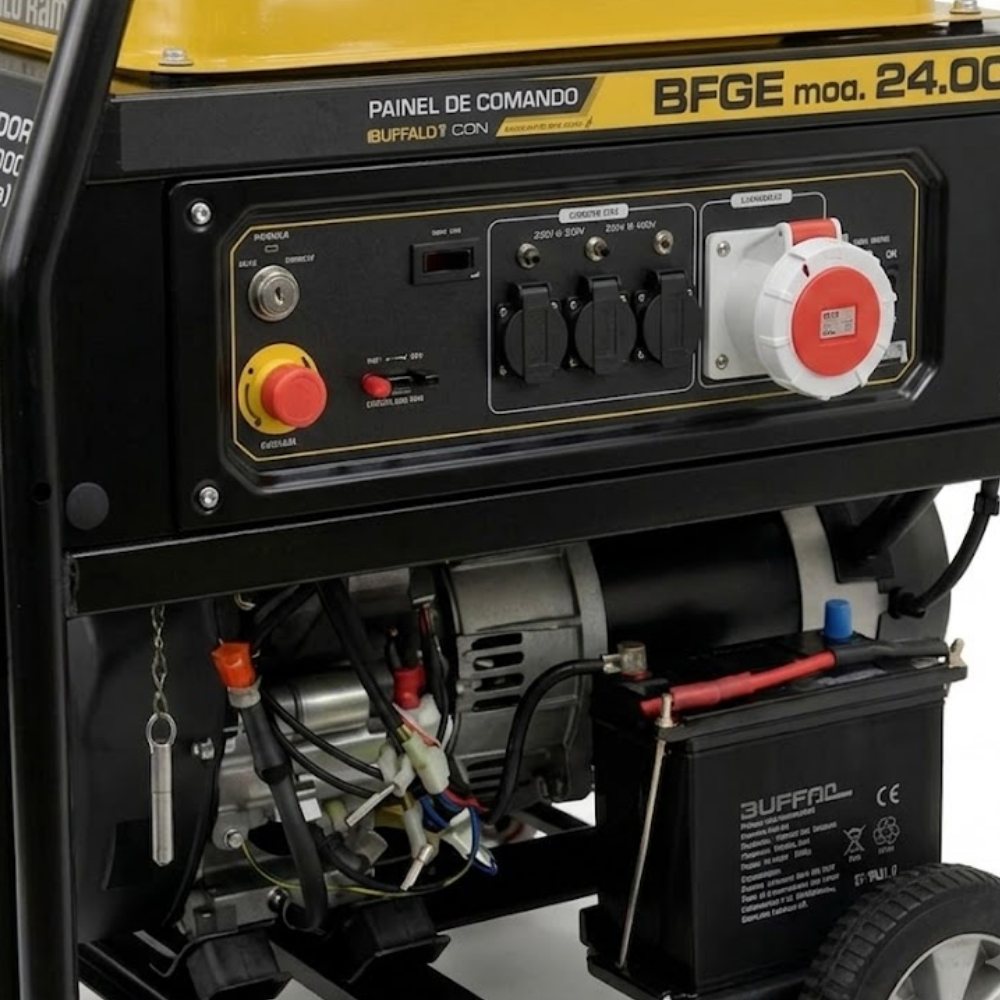 Gerador de Energia a Gasolina Buffalo BFGE 24.000 Rental Trifásico 220V 24 kVA