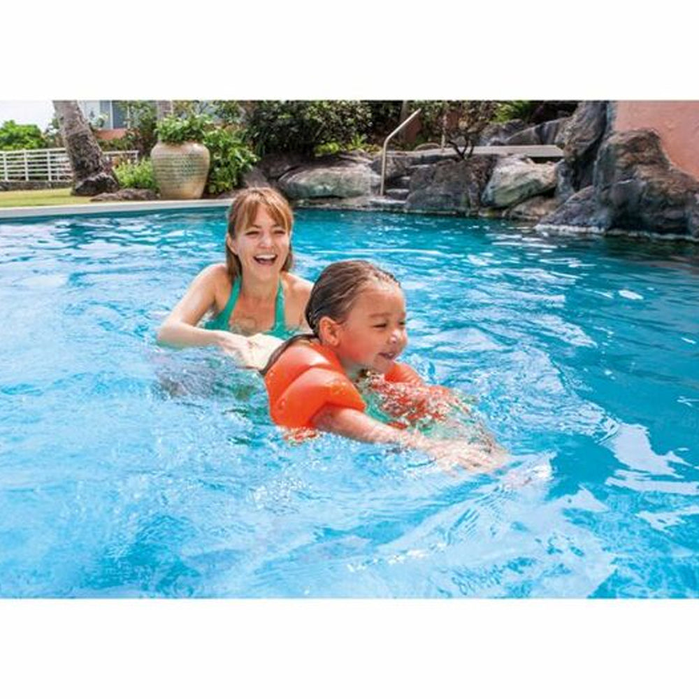 BOIA INFANTIL INFLÁVEL DE BRAÇO LISA FLUTUADOR LARANJA INTEX