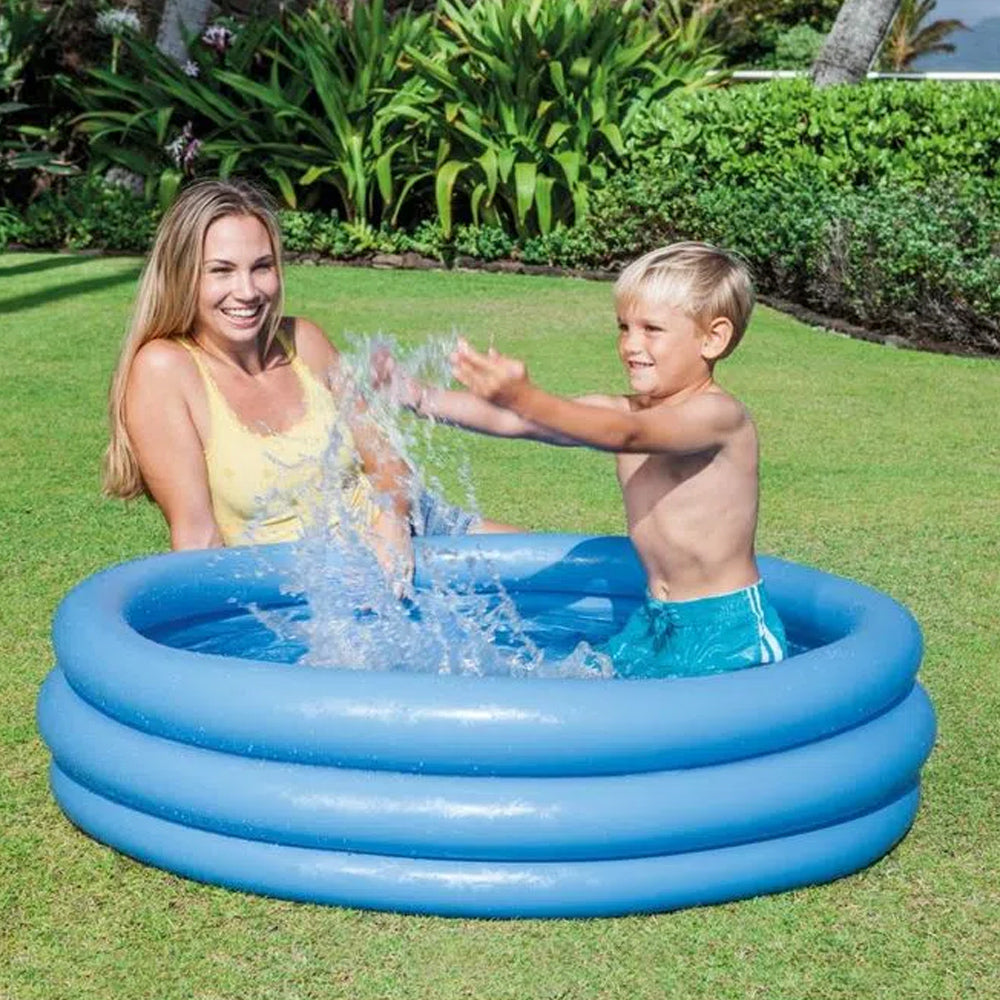 PISCINA INFLÁVEL REDONDA INTEX CRYSTAL BLUE DE 114CM X 25CM 156L AZUL
