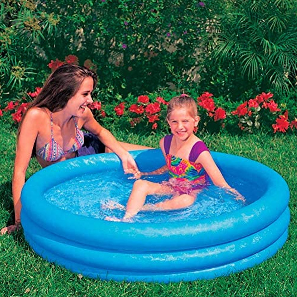 PISCINA INFLÁVEL REDONDA INTEX CRYSTAL BLUE DE 114CM X 25CM 156L AZUL