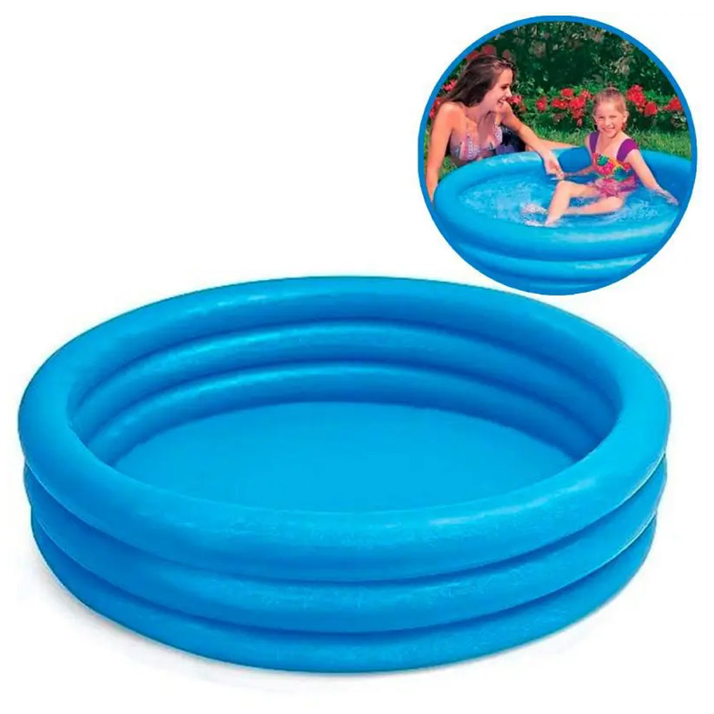 PISCINA INFLÁVEL REDONDA INTEX CRYSTAL BLUE DE 114CM X 25CM 156L AZUL