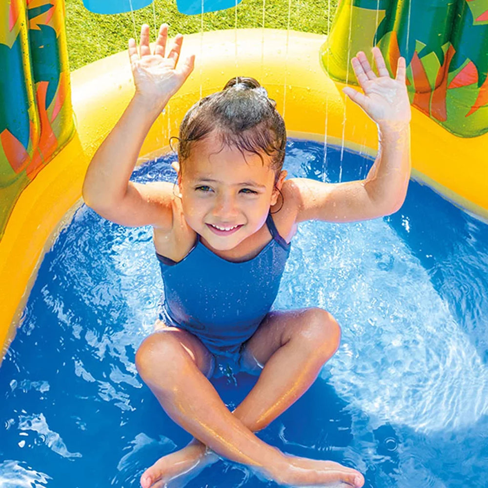 Piscina Infantil Playground Centro de Diversões Dinossauro Intex 310 Litros