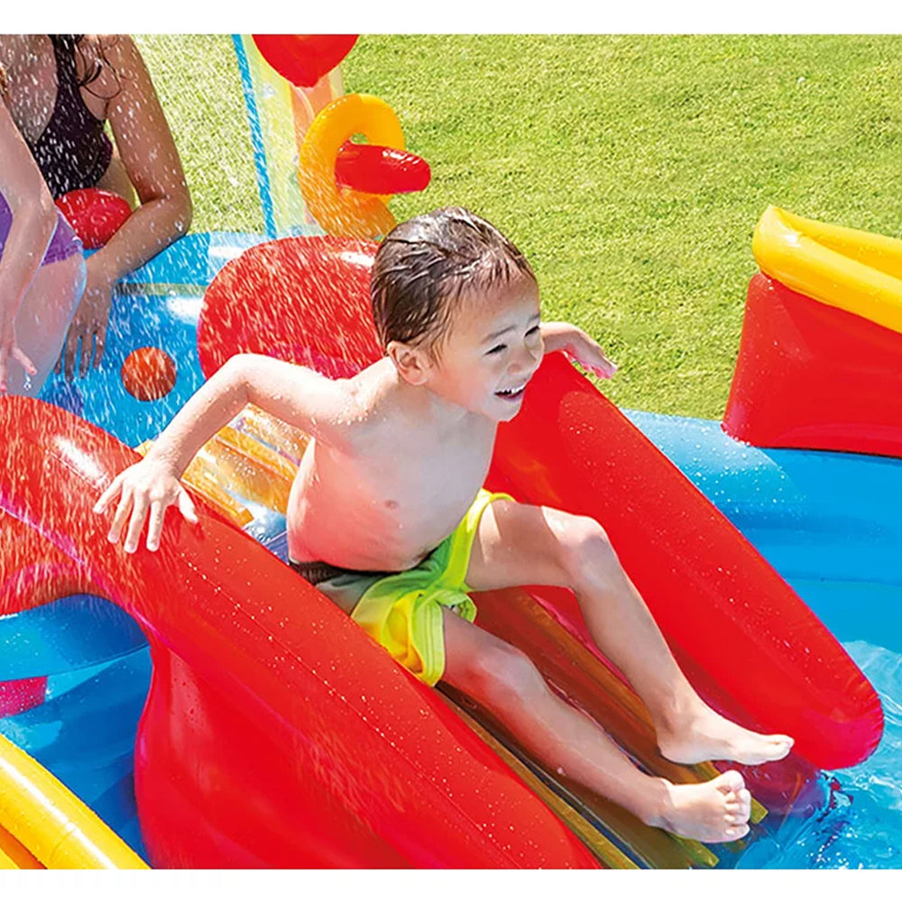 Piscina Playground Arco Íris 227 Litros Intex Tobogã