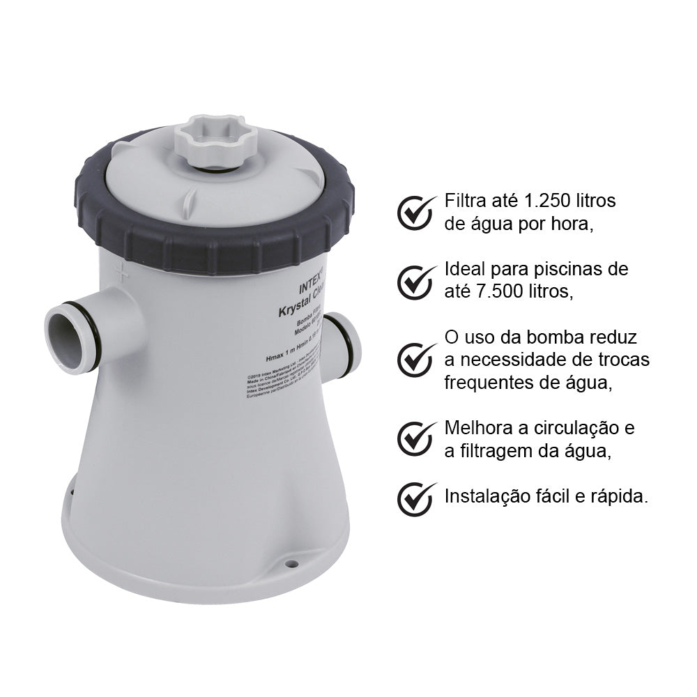Bomba Filtro Piscina de Armação Easy Set Estrutural 1.250 L/h Intex 127V