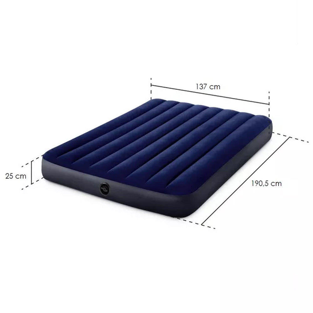 Colchão Casal Inflavel Intex Dura Beam Resistente até 273Kg Com Bomba de Ar 3 Bicos Intex