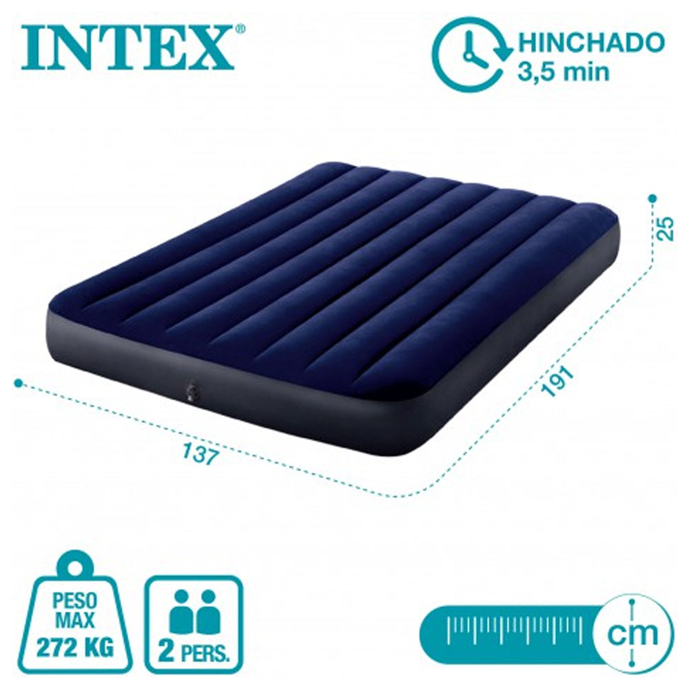 Colchão Inflavel Casal Intex Dura Beam Classic Downy Full Resistente até 270Kg