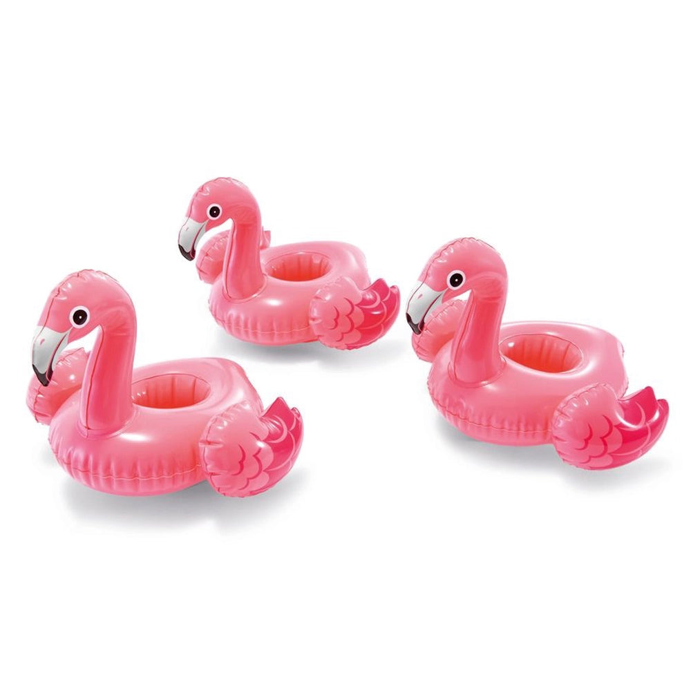 KIT COM 3 PORTA COPO FLAMINGO INFLÁVEL PISCINA MAR DRINK HOLDERS INTEX 33X25CM INTEX