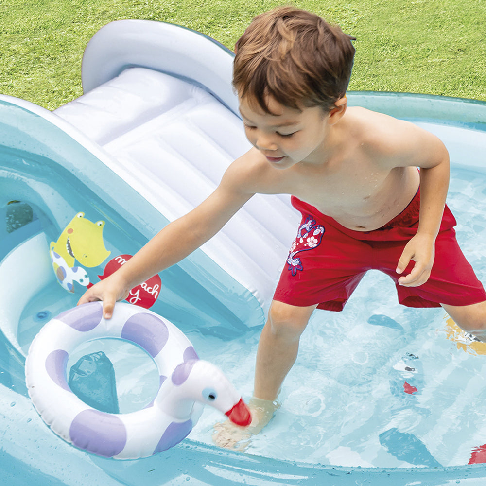 Piscina Infantil Playground Jacaré Esguicha Água Inflável 160 Litros - Intex