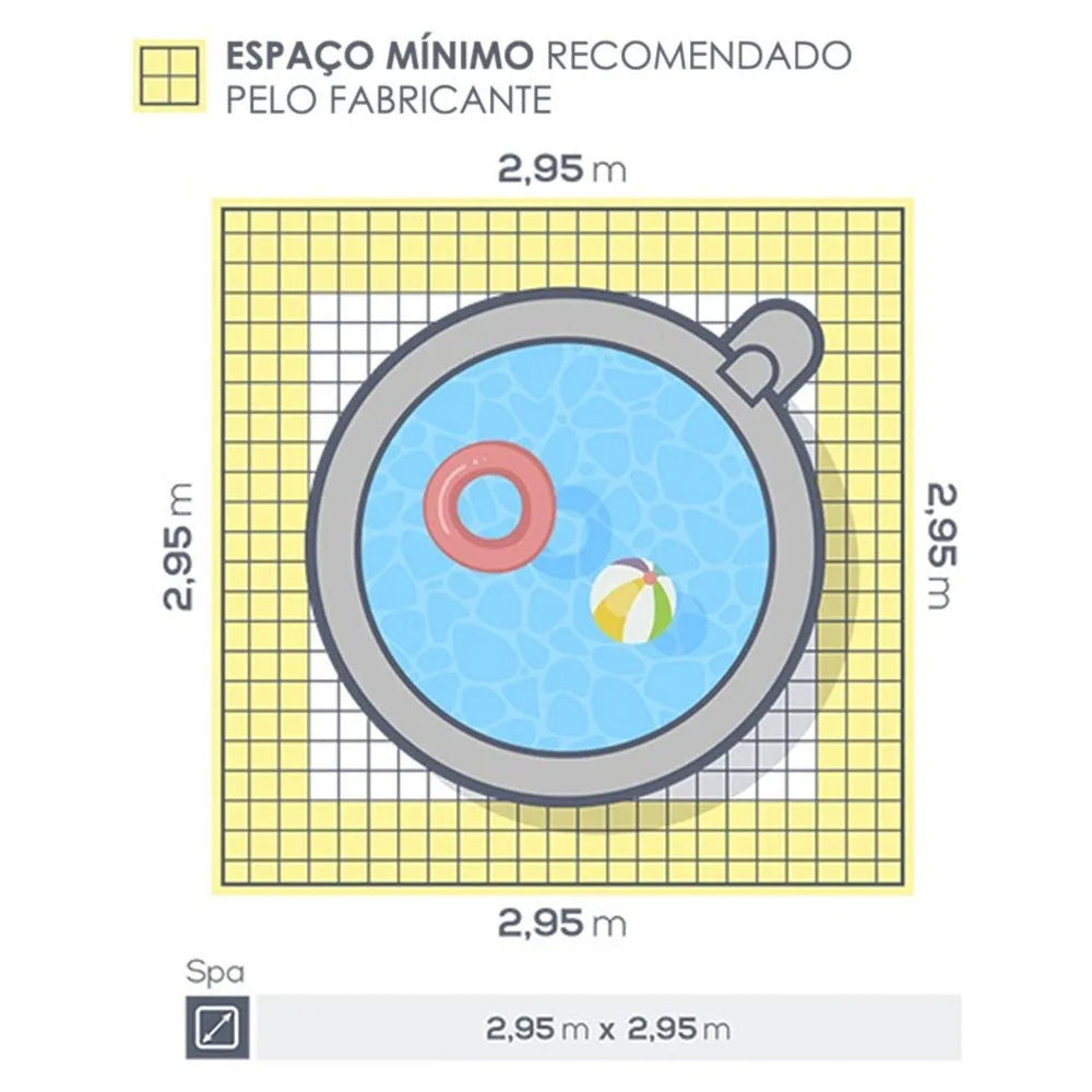 Banheira Ofurô Hidro Piscina Spa Inflável 795 Litros com Bomba Filtro Aquecedor e Bolhas 127v