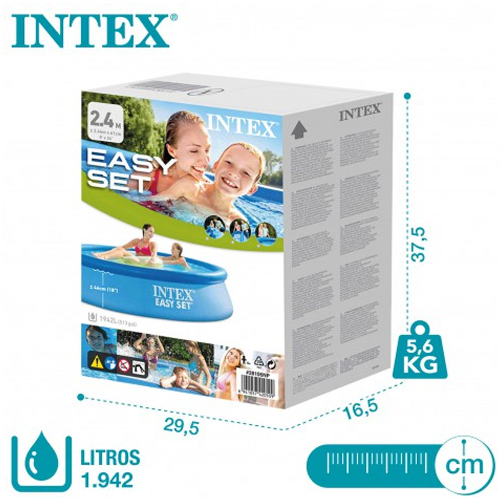 Piscina Inflável Easy Set 1.942 Litros 244cm X 61cm Intex