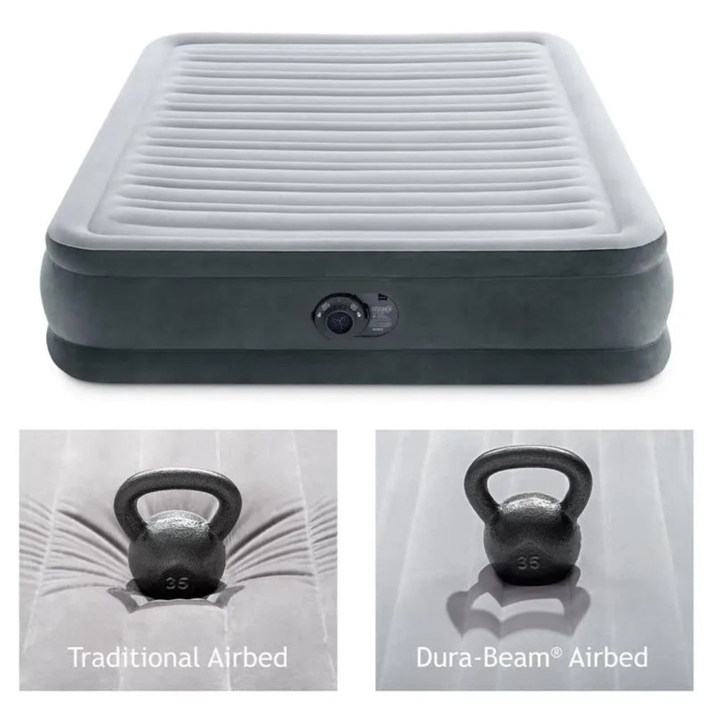 Kit 02 Colchão Casal Inflável Intex Dura Beam Comfort Plush C/ Bomba Elétrica Embutida 127v