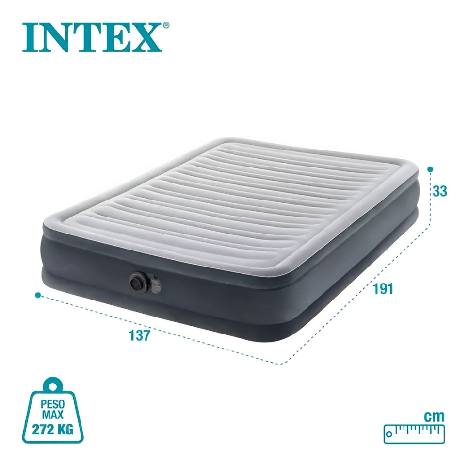 Kit 02 Colchão Casal Inflável Intex Dura Beam Comfort Plush C/ Bomba Elétrica Embutida 127v