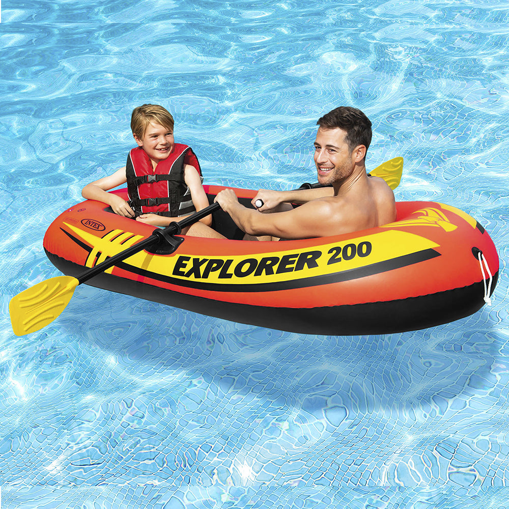 Bote Inflável Explorer 200 com Remos e Bomba Manual Intex