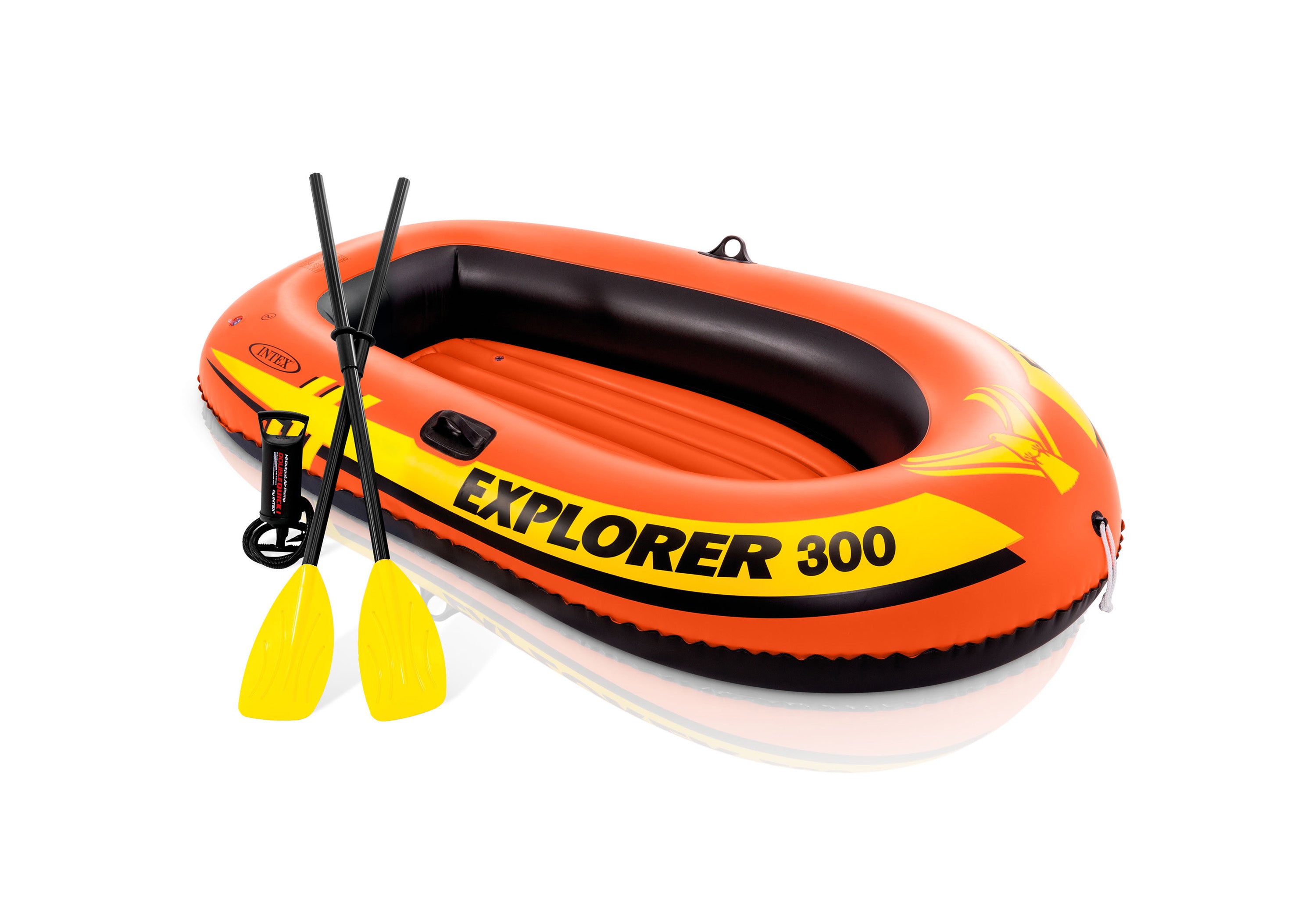 Bote Inflavel Com Remos e Bomba de Ar Manual Intex Explorer 300 211cm Barco Inflável Resistente até 186Kg