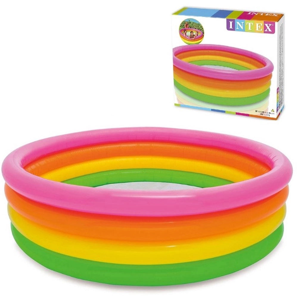 PISCINA INFLAVEL INFANTIL COLORIDA POR DO SOL 780 LITROS INTEX