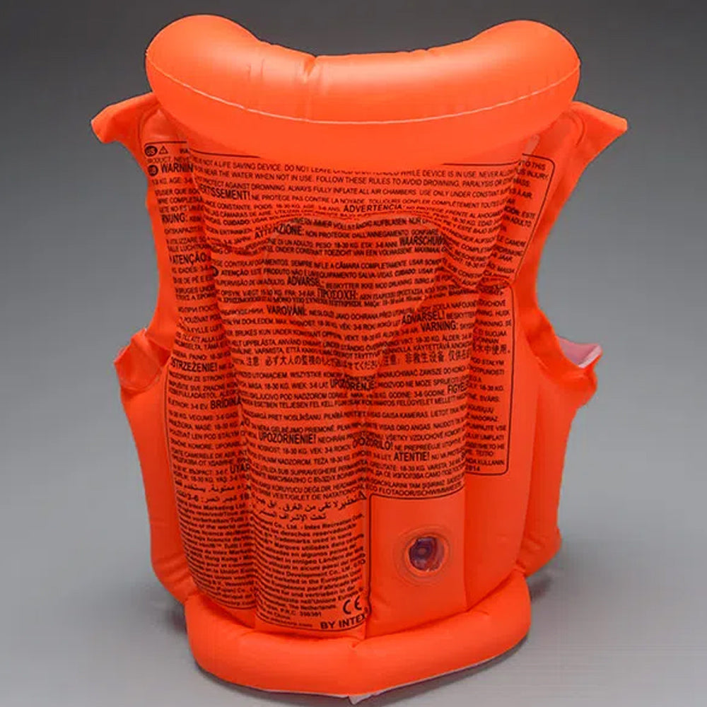 COLETE BOIA DELUX INFLÁVEL INFANTIL LARANJA 50X47CM INTEX