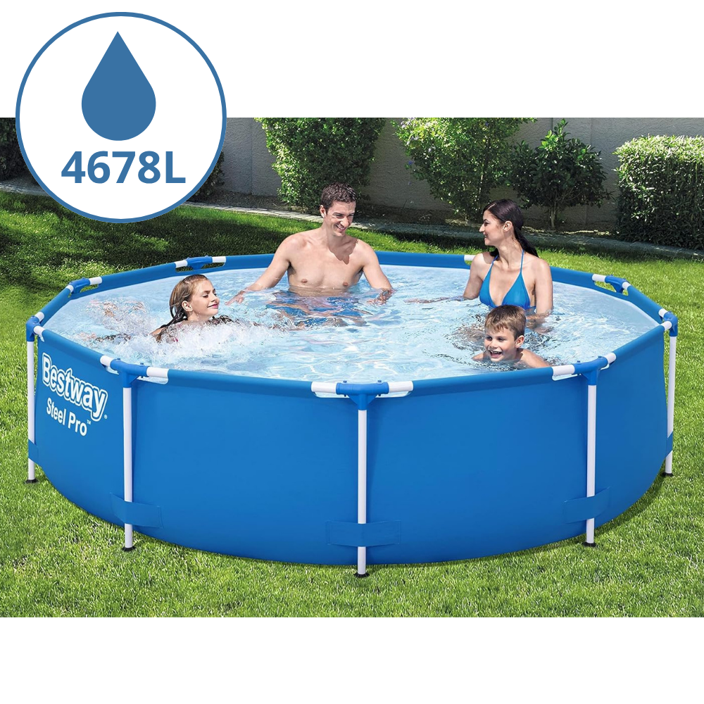 PISCINA ESTRUTURAL 4.678 LITROS BESTWAY CIRCULAR STEEL PRO 3,05MX76CM