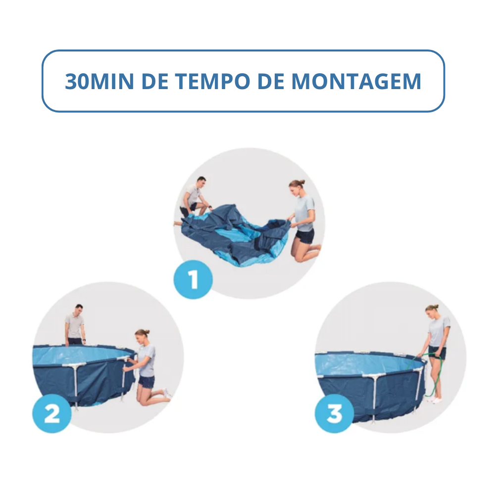 PISCINA ESTRUTURAL 4.678 LITROS BESTWAY CIRCULAR STEEL PRO 3,05MX76CM