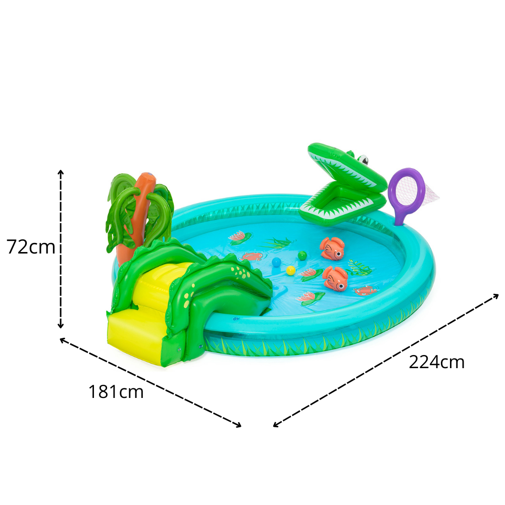 Piscina Infantil Playground Crocodilo 210L Bestway com Bomba Manual