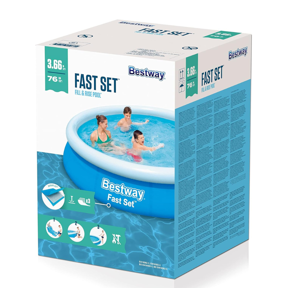 Piscina Inflável Grande Circular Fast Set 5.377L 3,66m x 76cm Bestway