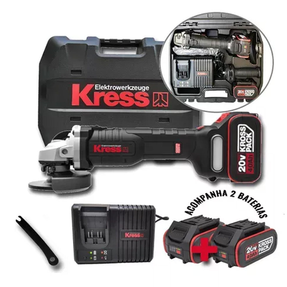 Esmerilhadeira Angular à Bateria Brushless 20V 125mm KUH10 Kress