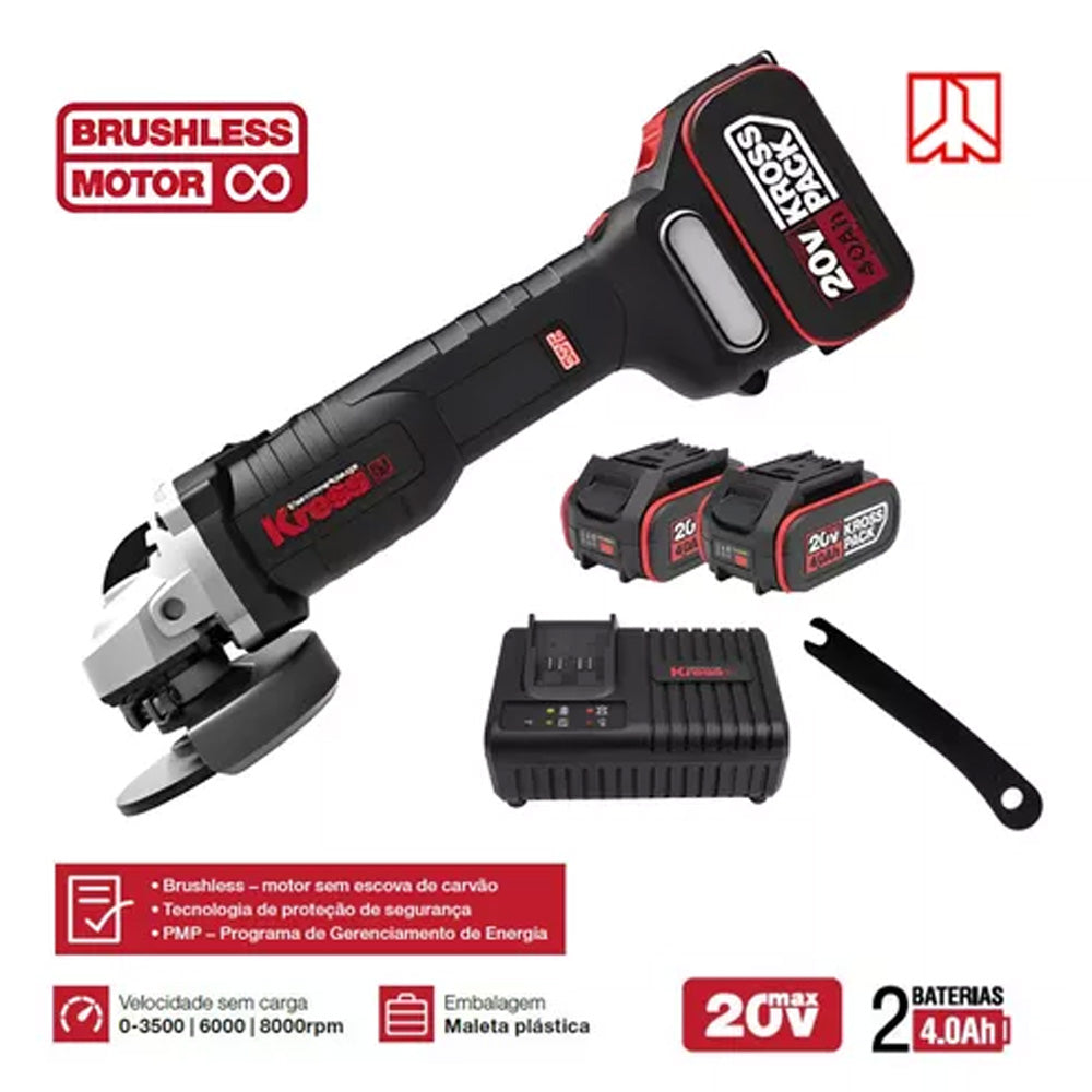 Esmerilhadeira Angular à Bateria Brushless 20V 125mm KUH10 Kress