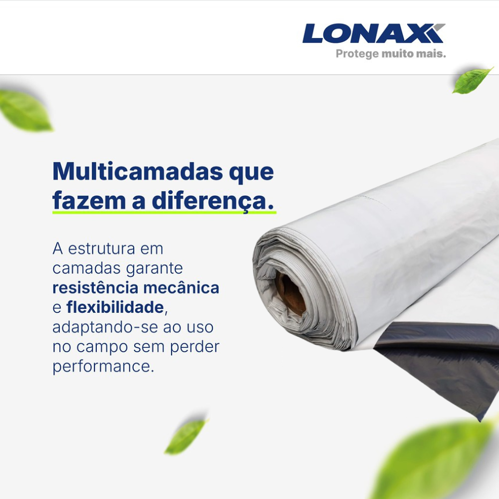 Lona Dupla Face para Silagem 4x100m Preta e Branca Lonax Agro 40kg 100 Micras Ant UV 40kg