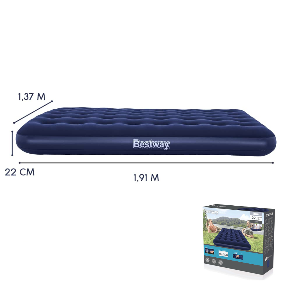 Colchão Inflável Casal Full 191x137x22cm 300kg Bestway Camping, Praia e Visitas