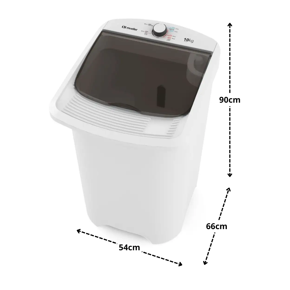 TANQUINHO SEMIAUTOMÁTICO MUELLER 10KG COM ESFREGADOR MLT10C