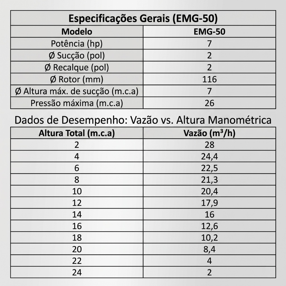 Motobomba Gasolina 7HP 2" Autoescorvante EAG-50 Eletroplas Alta Vazão Irrigação