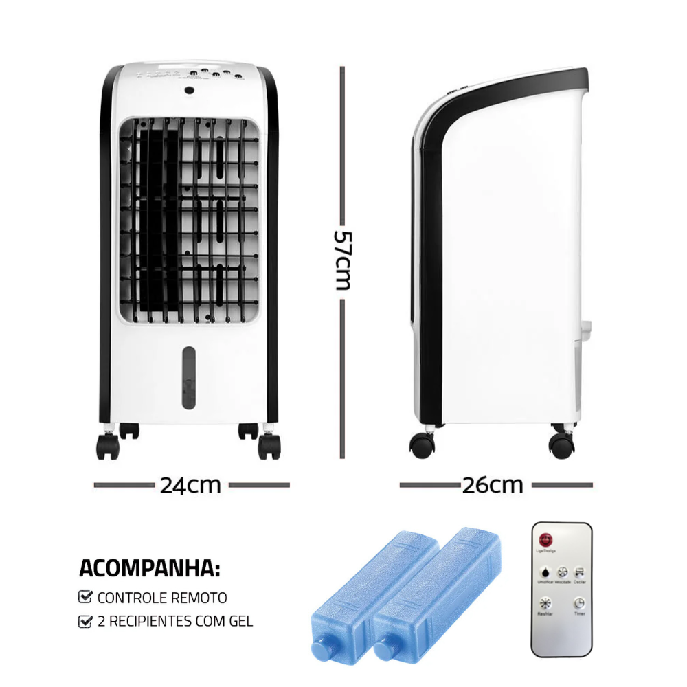 Kit 2 Climatizadores Itatiaia 4 em 1 Portátil 4L + Potente 20L 127V