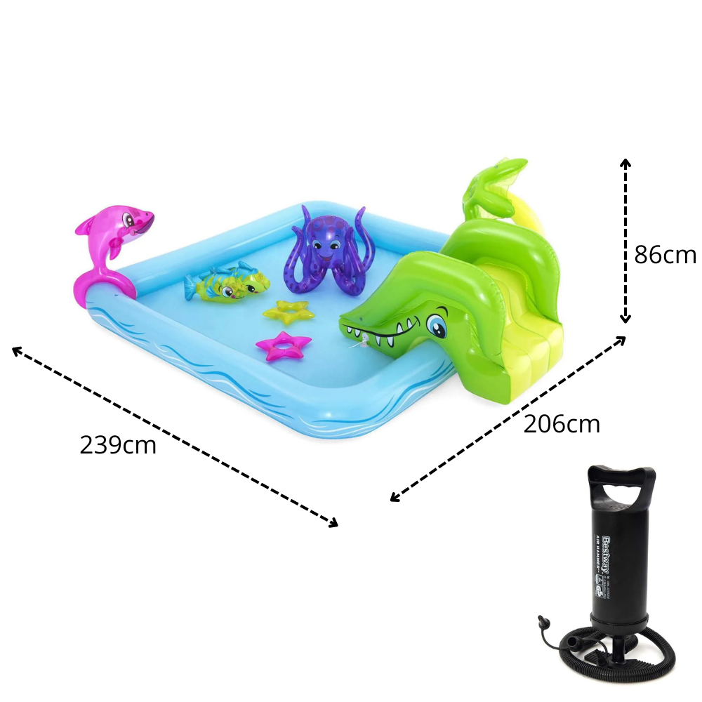 Piscina Inflável Infantil Playground Fundo do Mar 308 Litros com Acessórios e Bomba Bestway