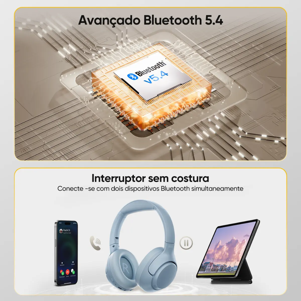 Fone de Ouvido Headphone Bluetooth QCY H3 ANC 43dB BH23H3A 60h