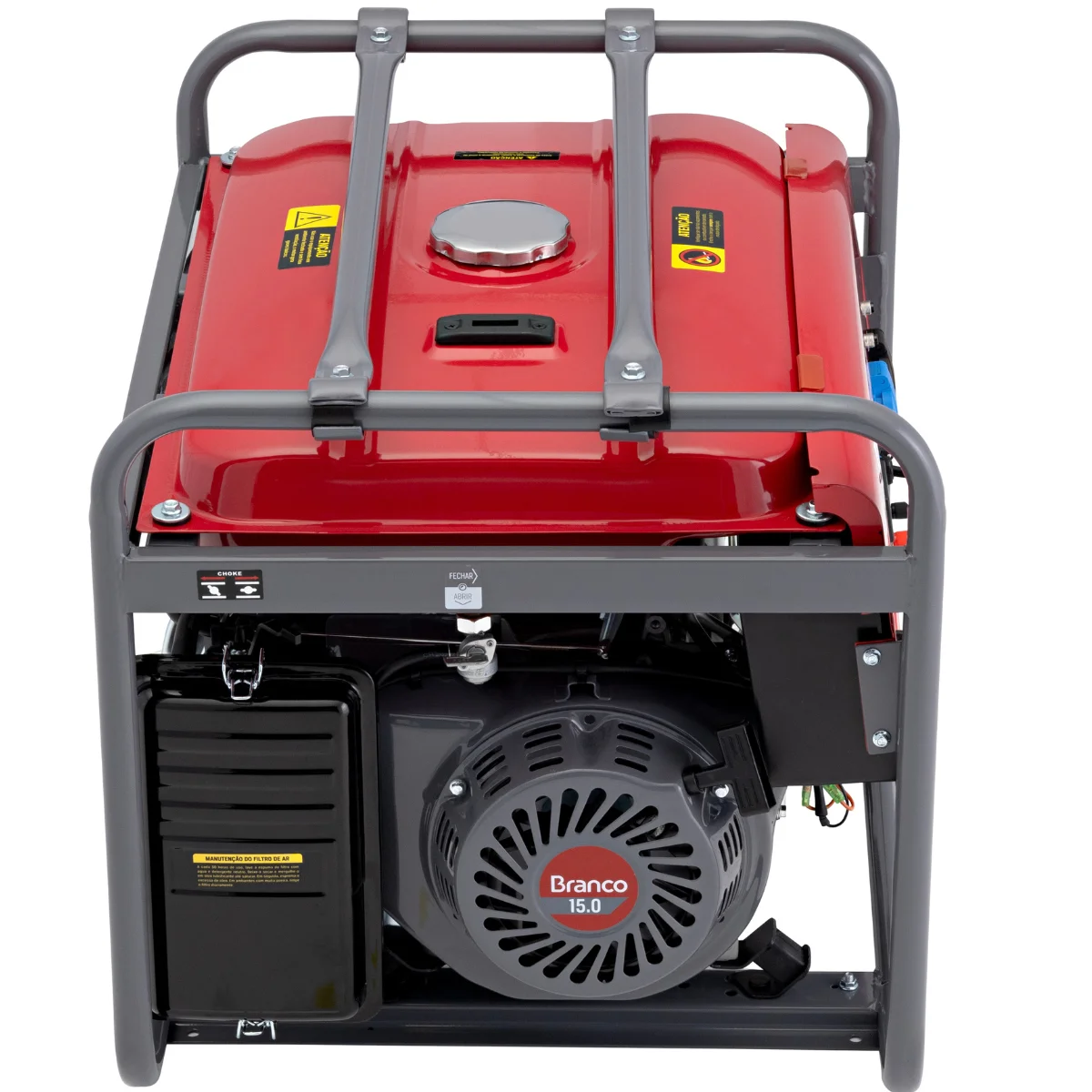 Gerador de Energia à Gasolina 8.5kva 17HP 110/220V Partida Manual B4T-8500 Branco