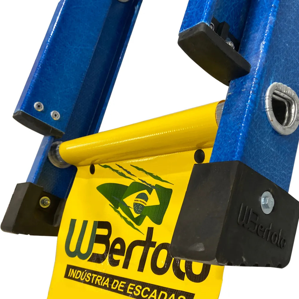 Escada de Fibra e Alumínio Extensível Premium 3,50x5,90m Tipo D 19 Degraus 120kg WBERTOLO