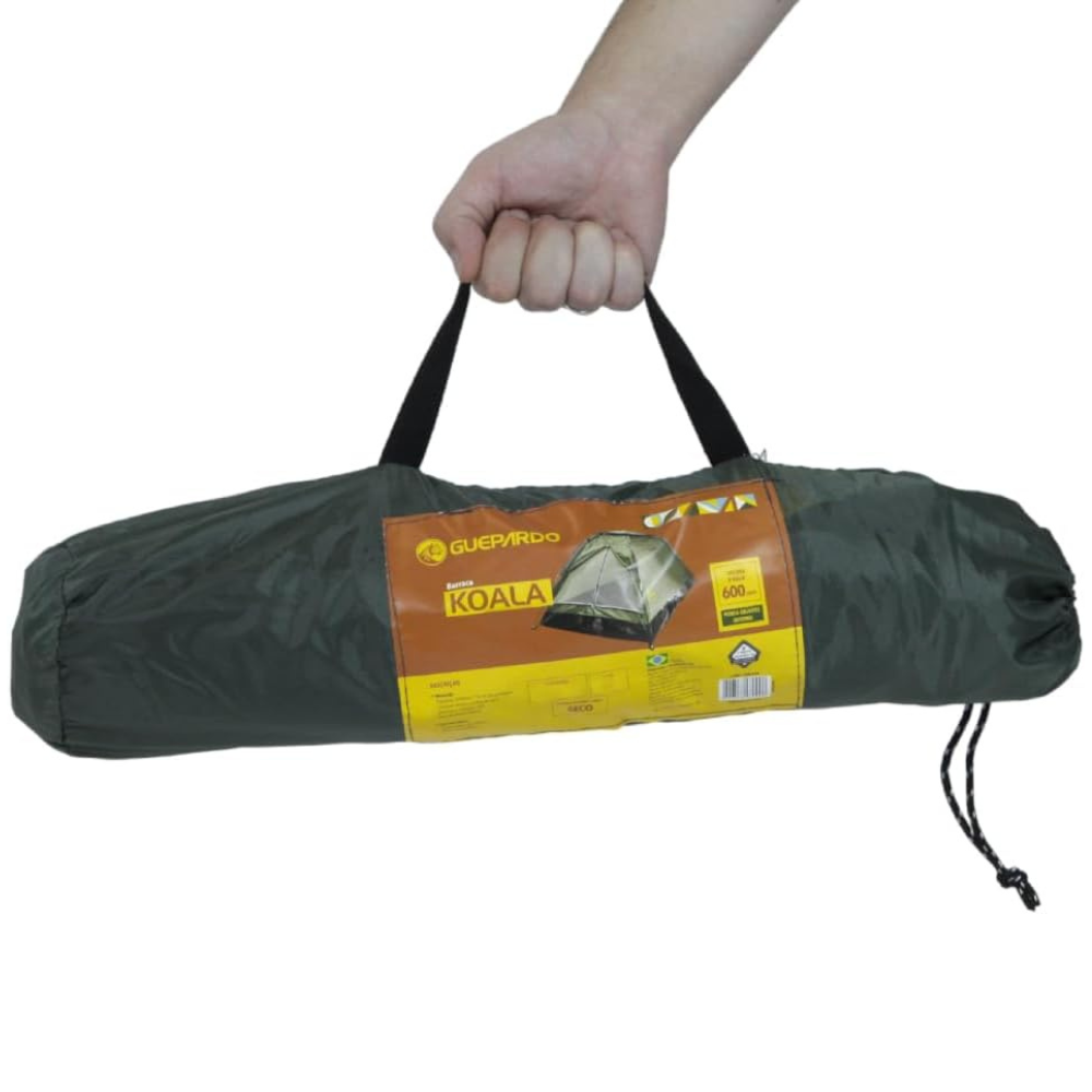Barraca de Camping Koala 3 Pessoas Verde Guepardo - Leve, Compacta e Rápida de Montar