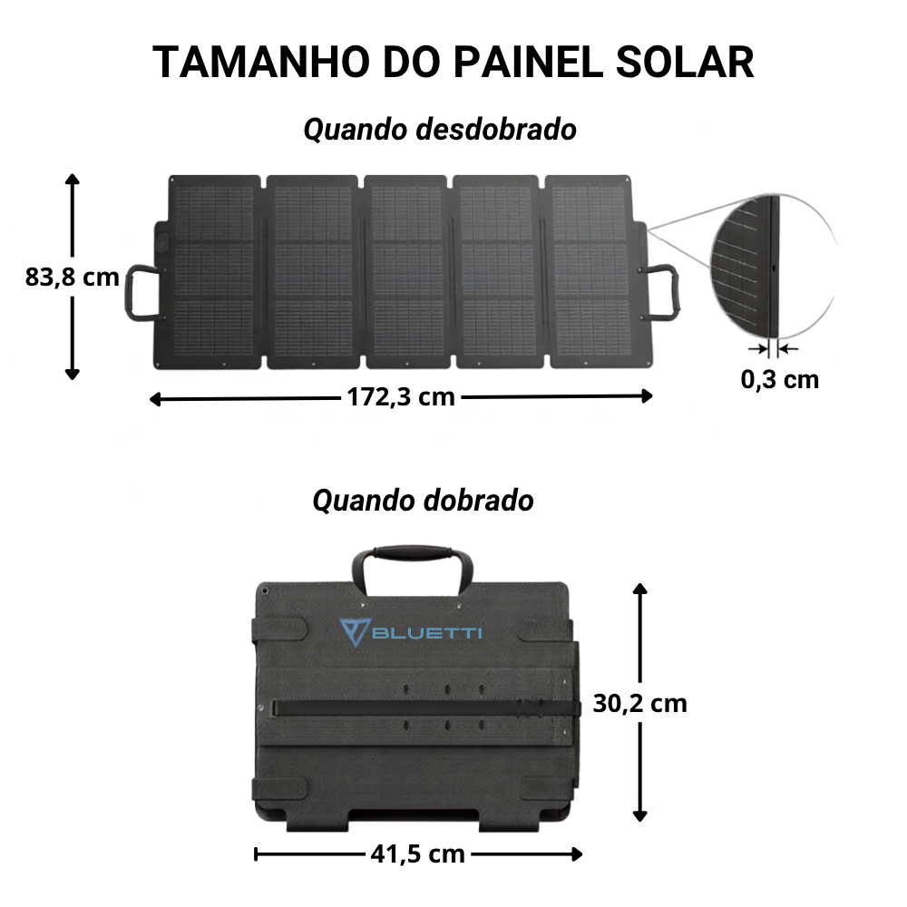 Painel Solar BLUETTI 220W Portátil Dobrável