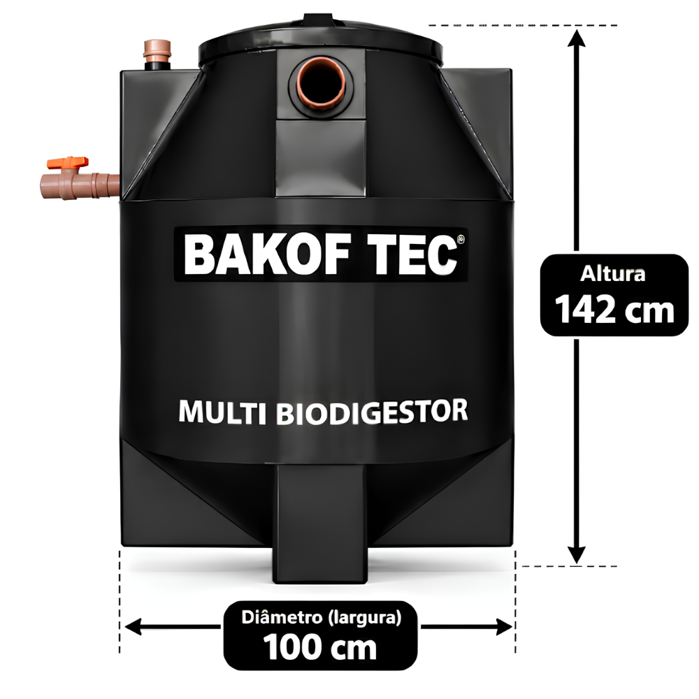 KIT FOSSA SÉPTICA BIODIGESTOR ESGOTO 700 LITROS COM LEITO DE SECAGEM BAKOF