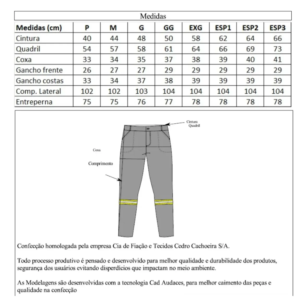 Calça Eletricista NR10 Azul Royal CA 53.795