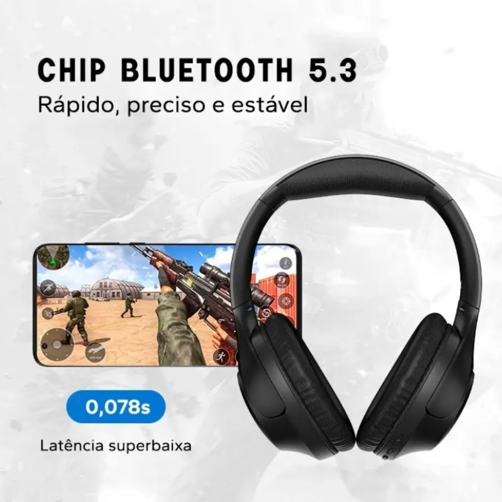 Fone de Ouvido Bluetooth QCY H2 BH22H2A 40mm Preto