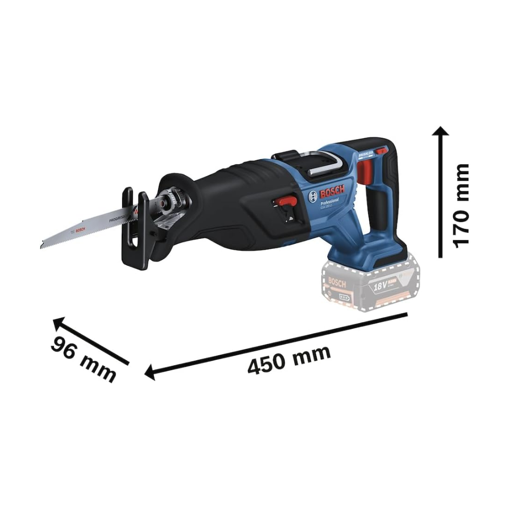 Serra Sabre a Bateria 18V GSA 18V-28 Brushless BITURBO de Alta Potência Bosch