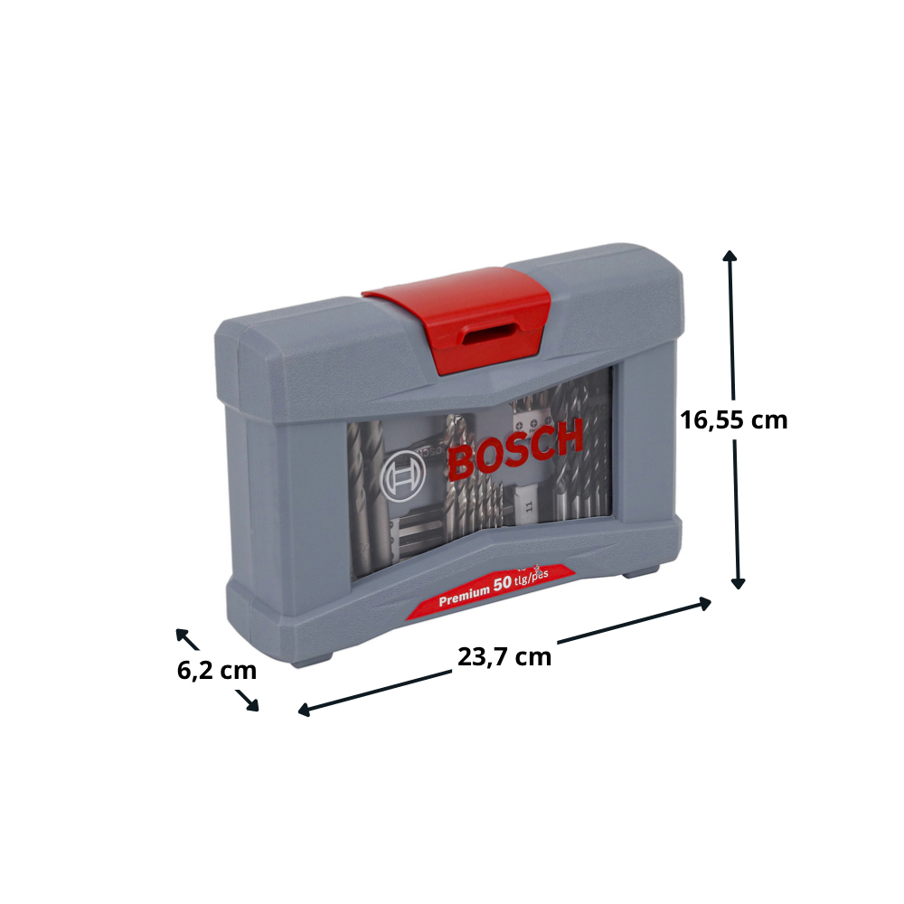 Jogo de Brocas Multimaterial Bosch Premium 50 Peças Com Maleta
