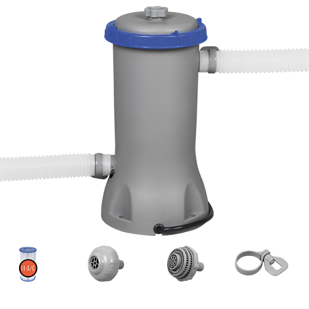 Kit Bomba Filtrante Para Piscina 2006L/H 127V 127V + 3 Cartuchos Bestway