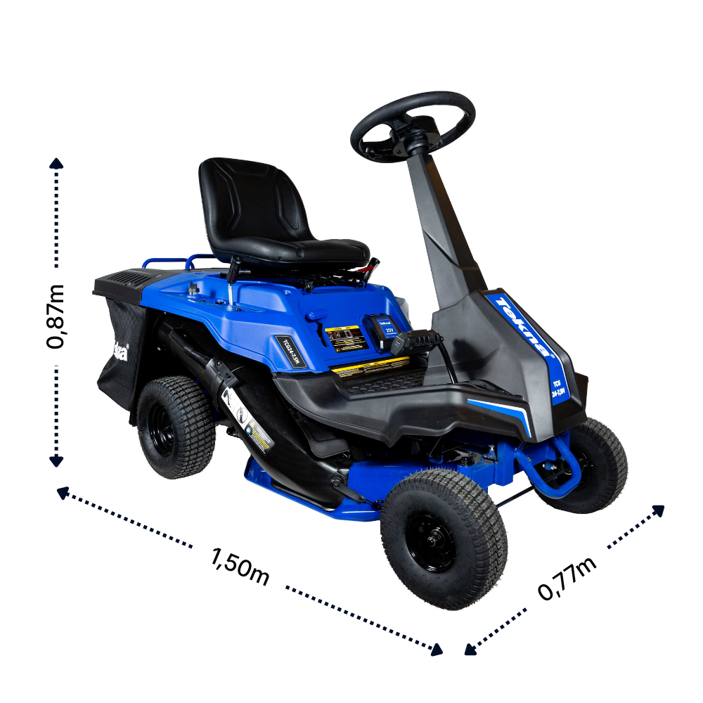 Trator Cortador Grama Gasolinha Partida Elétrica Com Recolhedor 150L TCG247,5M 7.5HP/CV 24" Tekna