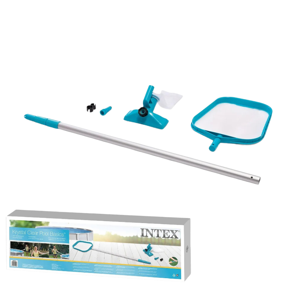 Kit Manutenção para Piscina - Peneira e Aspirador com Cabo Aluminio Intex