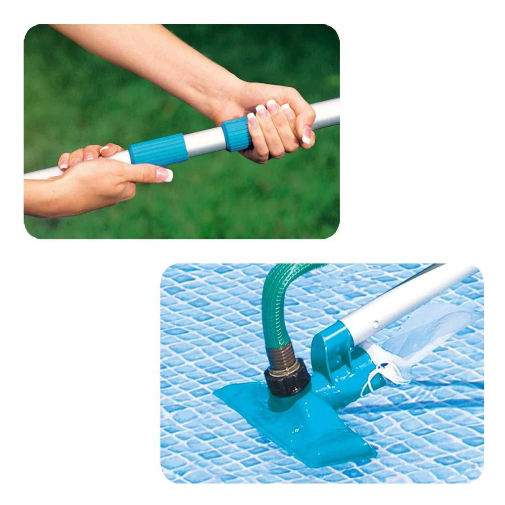 Kit Manutenção para Piscina - Peneira e Aspirador com Cabo Aluminio Intex