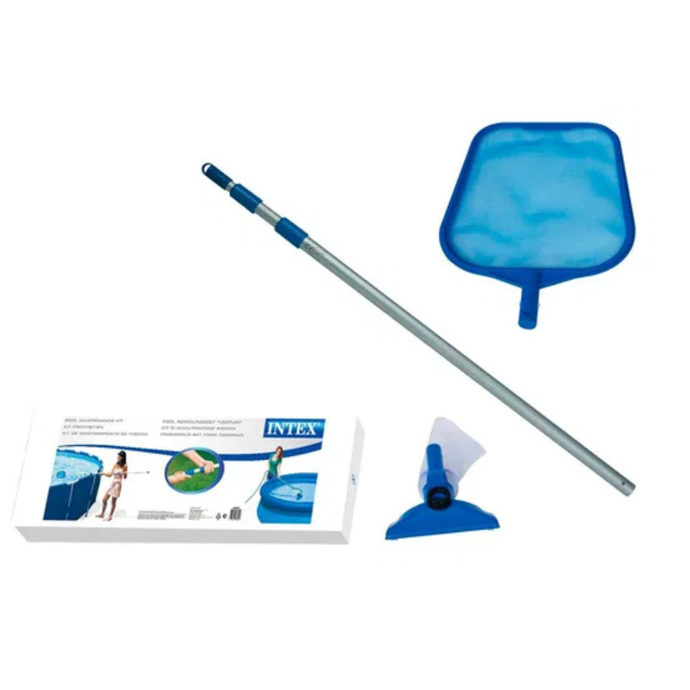 Kit Manutenção para Piscina - Peneira e Aspirador com Cabo Aluminio Intex