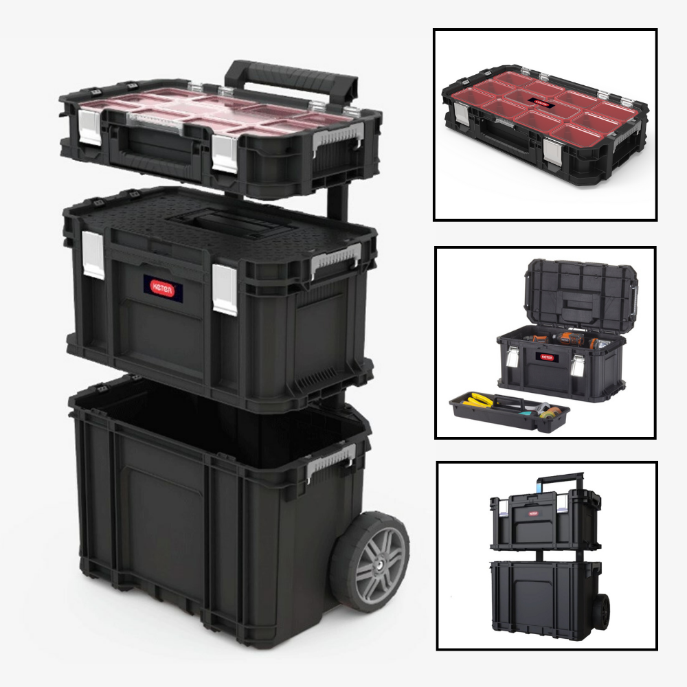 CAIXA ORGANIZADORA DE FERRAMENTAS CONNECT ROLLING SYSTEM Preto - Keter