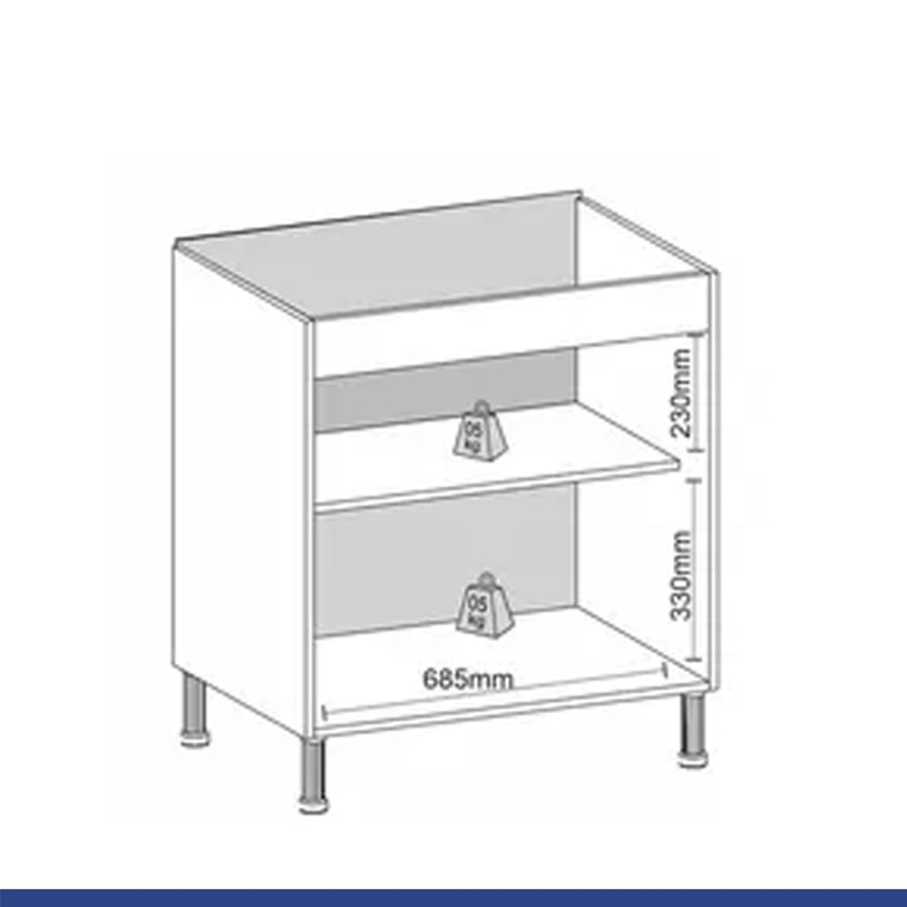 Balcao Cooktop 05 Bocas 2 Portas Sevilha Nature/off White Kaiki Móveis